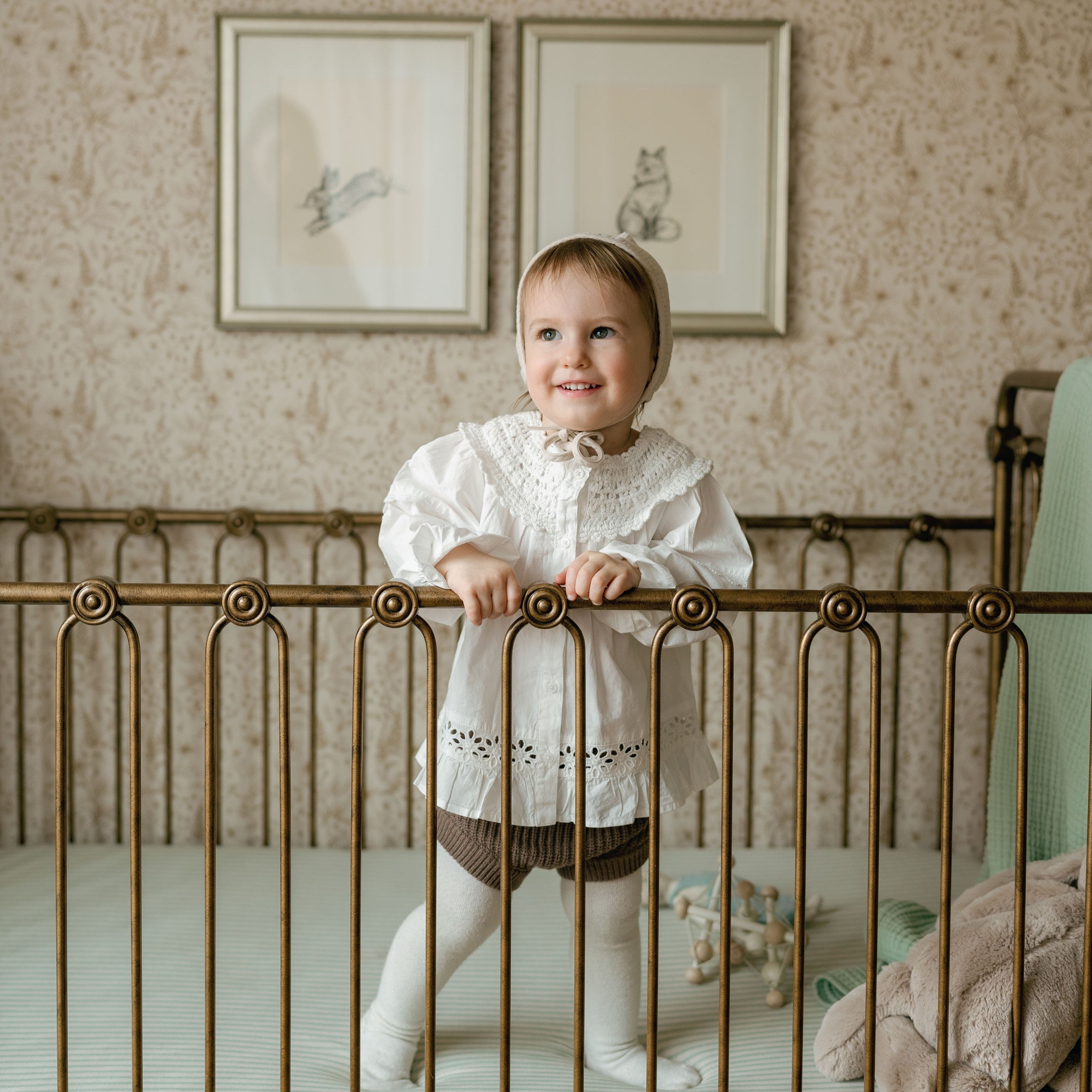 Nursery Design Idea: Vintage Floral Wallpaper