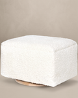 Small Stationary Rectangle Ottoman With Wood Base