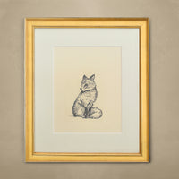 The 'Fox' Framed Art - Antique Brass Frame