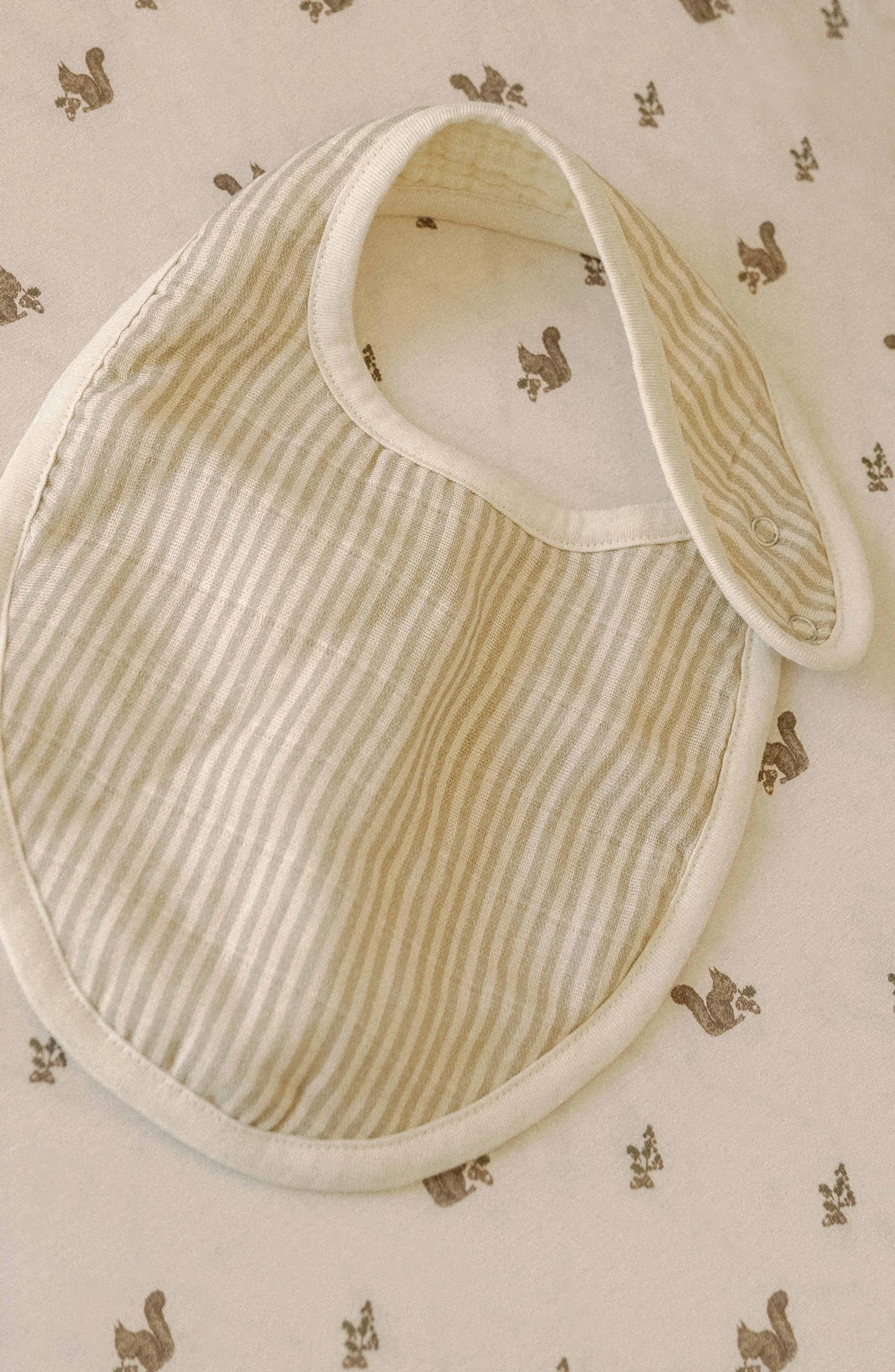 'Bear' Stripes & 'Duck' - Premium Muslin Bib 2-Pack