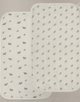 'Squirrel' & 'Mushroom' - Premium Muslin Burp Cloth 2-Pack
