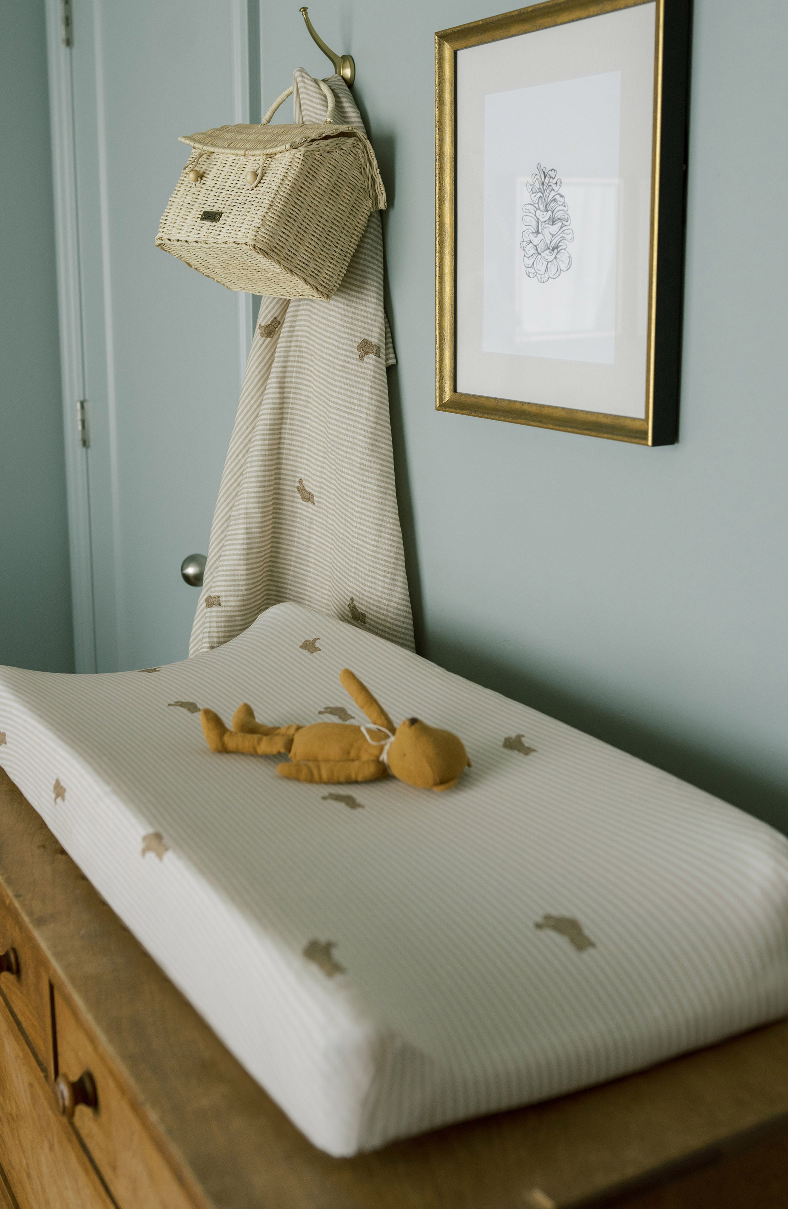 Bear - Convertible Moses Basket Sheet & Extra Small Changing Pad Cover