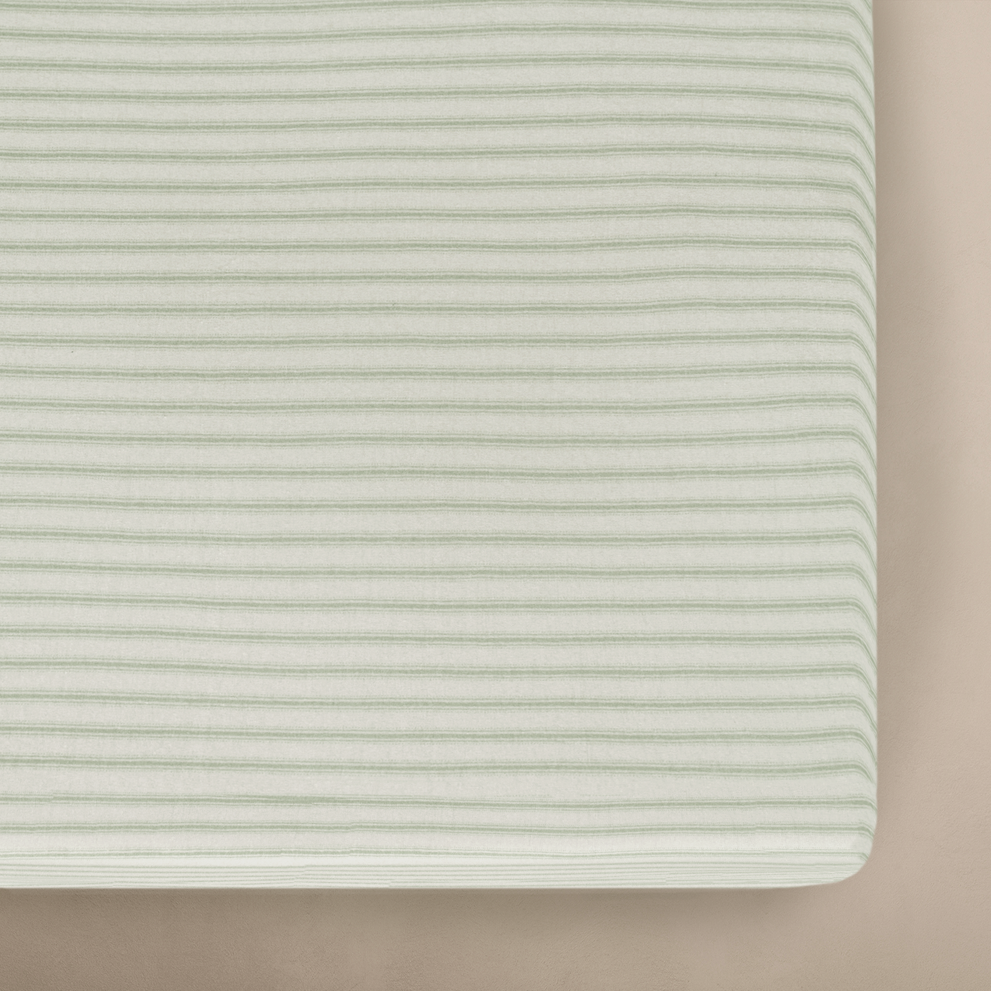 &#39;Sea Moss&#39; Sage Green Stripe - Crib Sheet