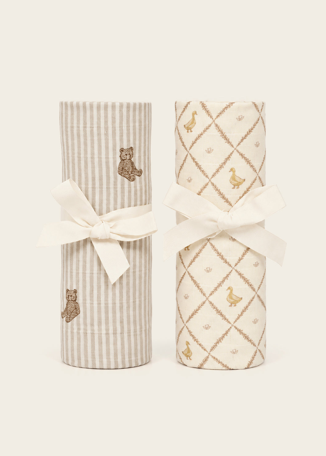 Bear & Butter Yellow Duck - Muslin Swaddle Blanket Set