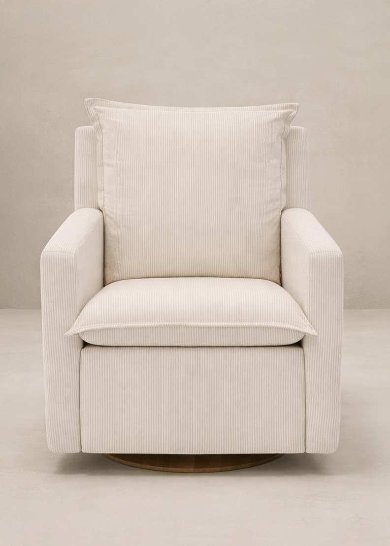 Flynn – Gliding Swivel Nursery Recliner - Pebble Stripe