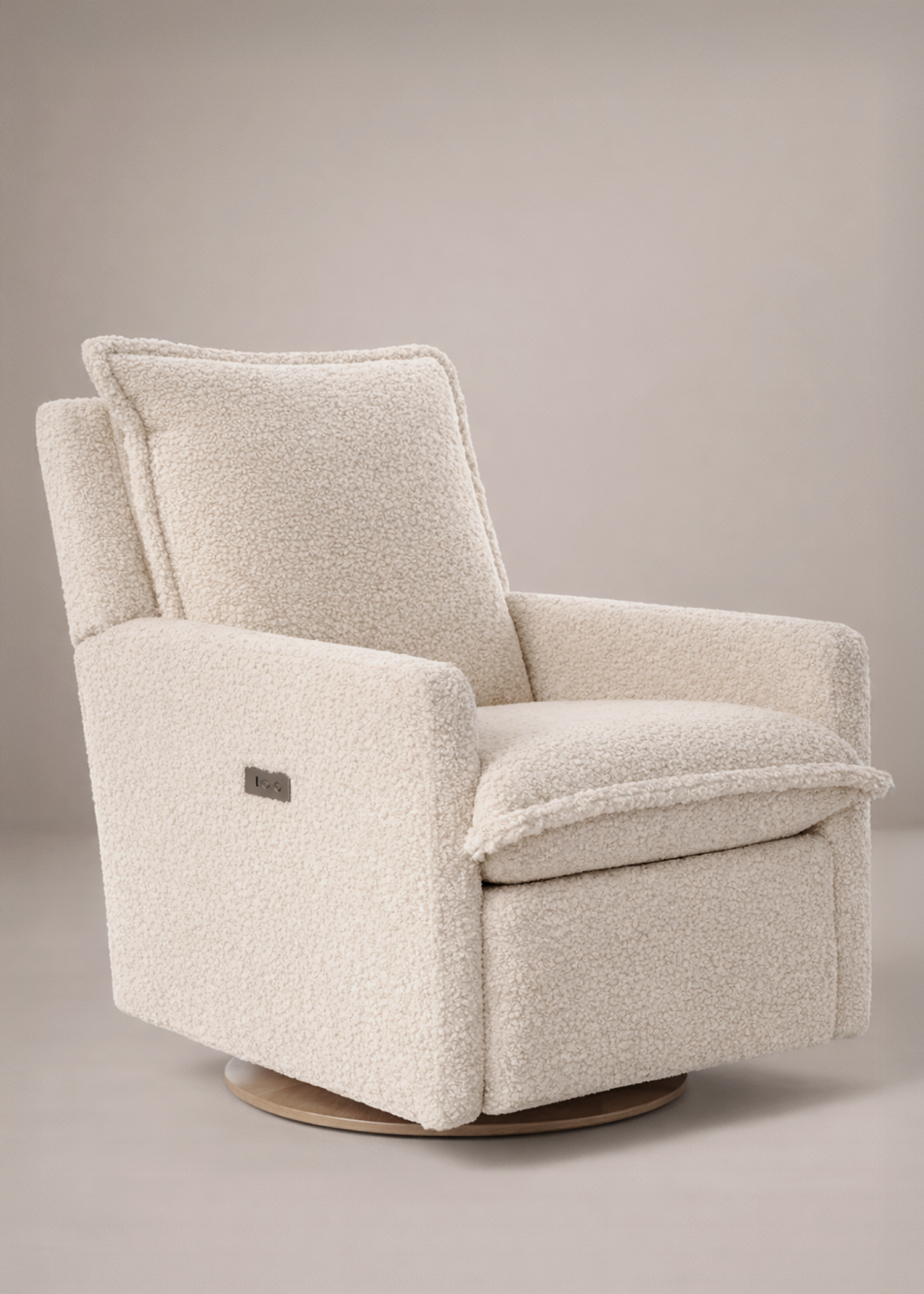 Flynn – Gliding Swivel Nursery Recliner - Sheepskin Linen