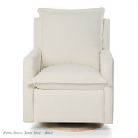 FLYNN – Gliding Swivel Nursery Recliner – High Performance Tweed Snow Bouclé