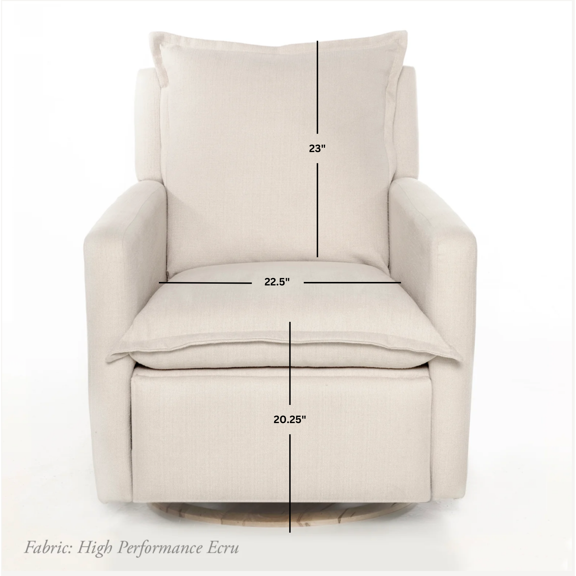 Flynn – Gliding Swivel Nursery Recliner - Sheepskin Linen