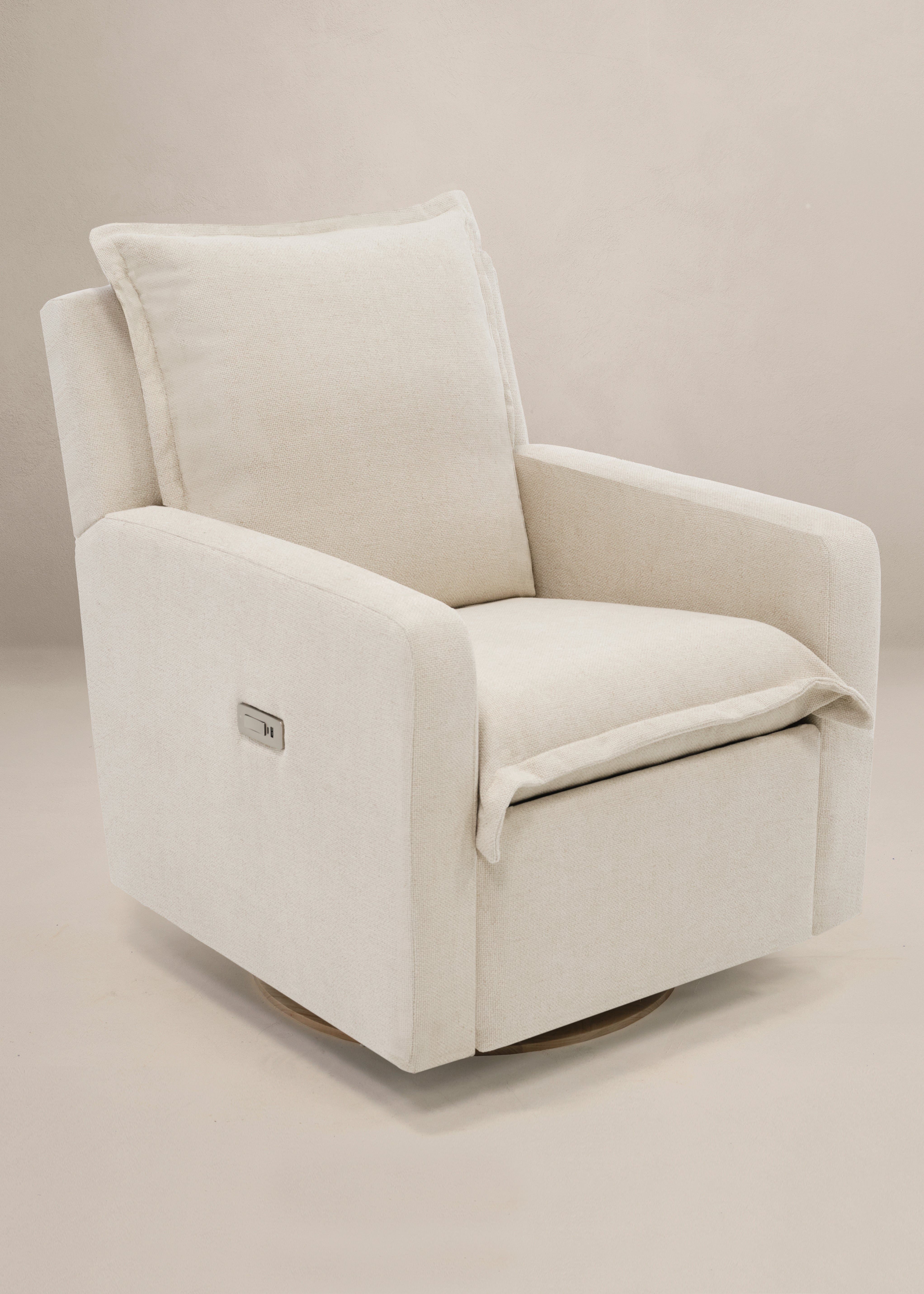 Flynn – Gliding Swivel Nursery Recliner - High Performance Basket Sand