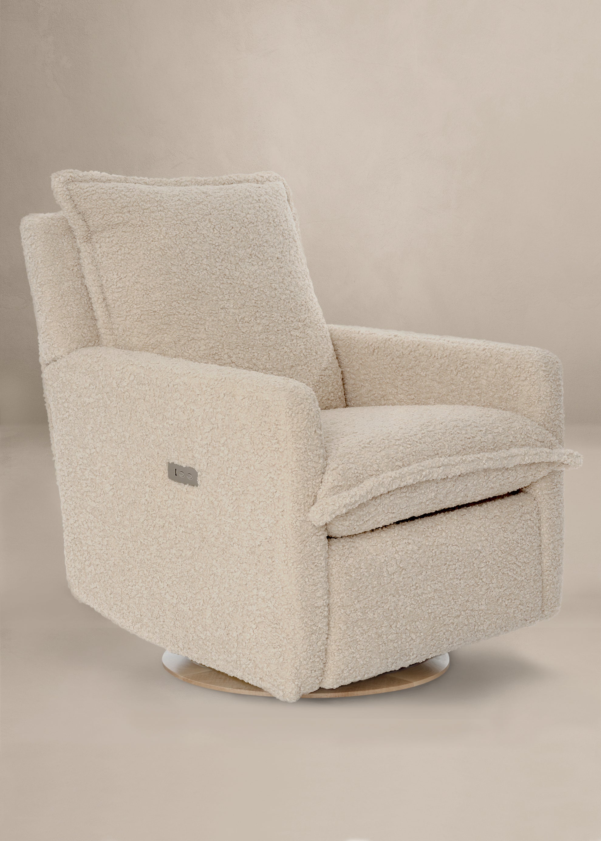 Flynn – Gliding Swivel Nursery Recliner - Sheepskin Linen