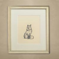 The 'Fox' Framed Art - White Gold Frame