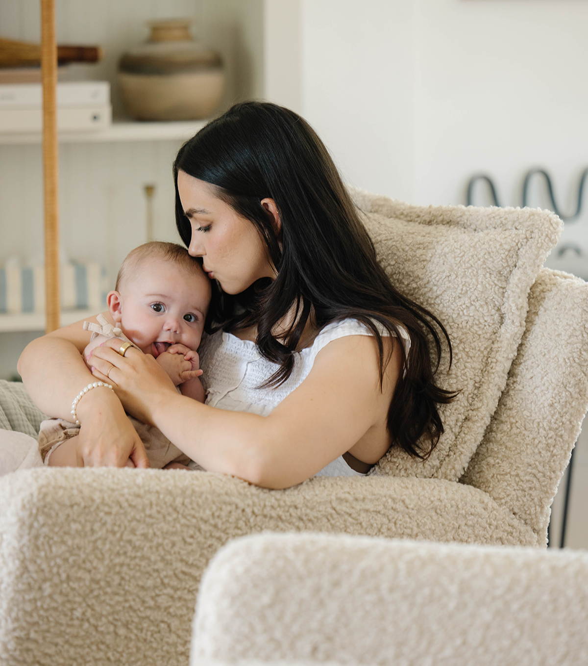Flynn – Gliding Swivel Nursery Recliner - Sheepskin Linen