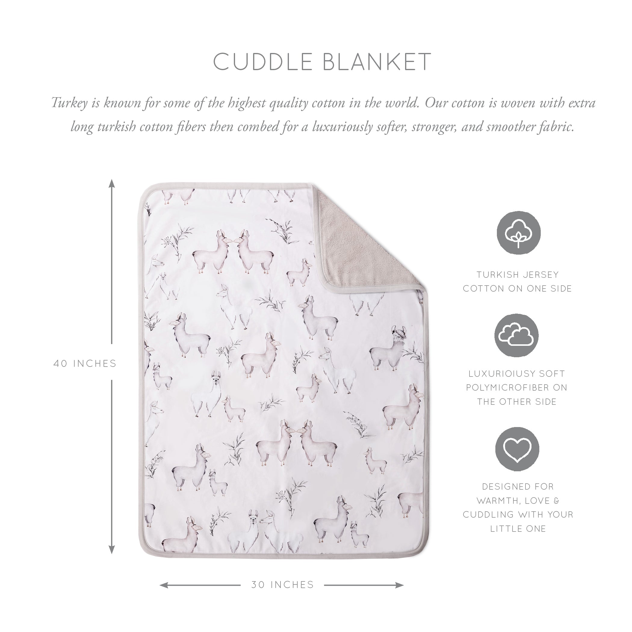 Llama - Cuddle Plush Infant Blanket