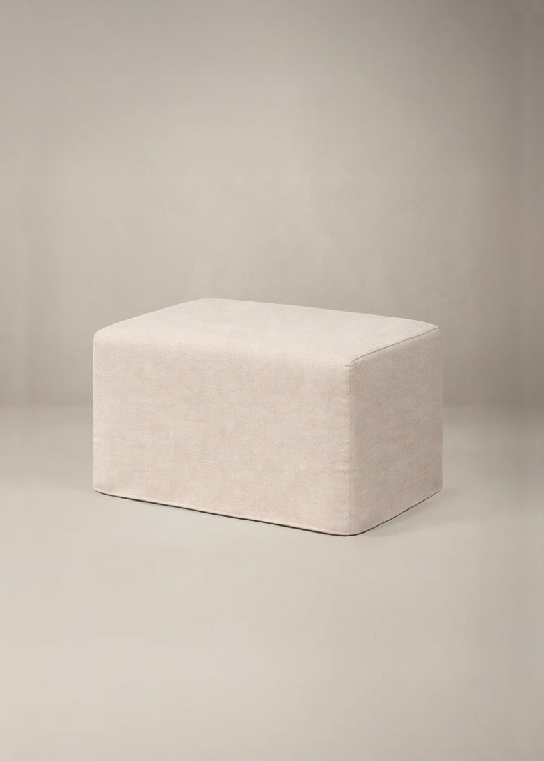 Margot Ottoman - Stationary Rectangle Ottoman With Wood Legs