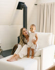 Ollie: a Chair and a Half - Swivel Nursery Glider with Back Recline Feature - High Performance Bouclé Oyster