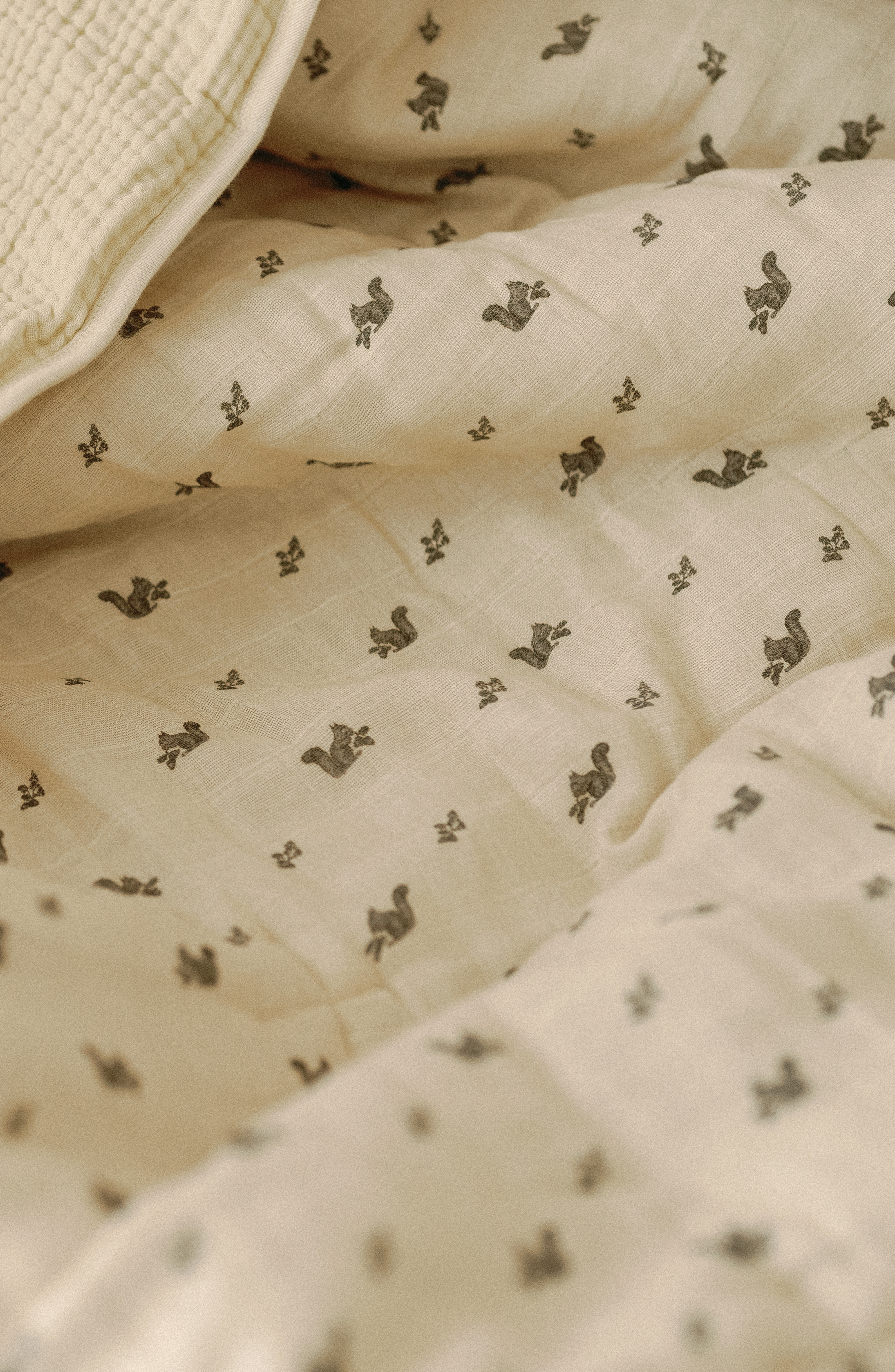 Squirrel - Premium Muslin Crib Quilt & Sham