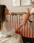 'Rosette' Pink - Premium Muslin Crib Sheet