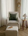 Small Stationary Rectangle Ottoman With Wood Base