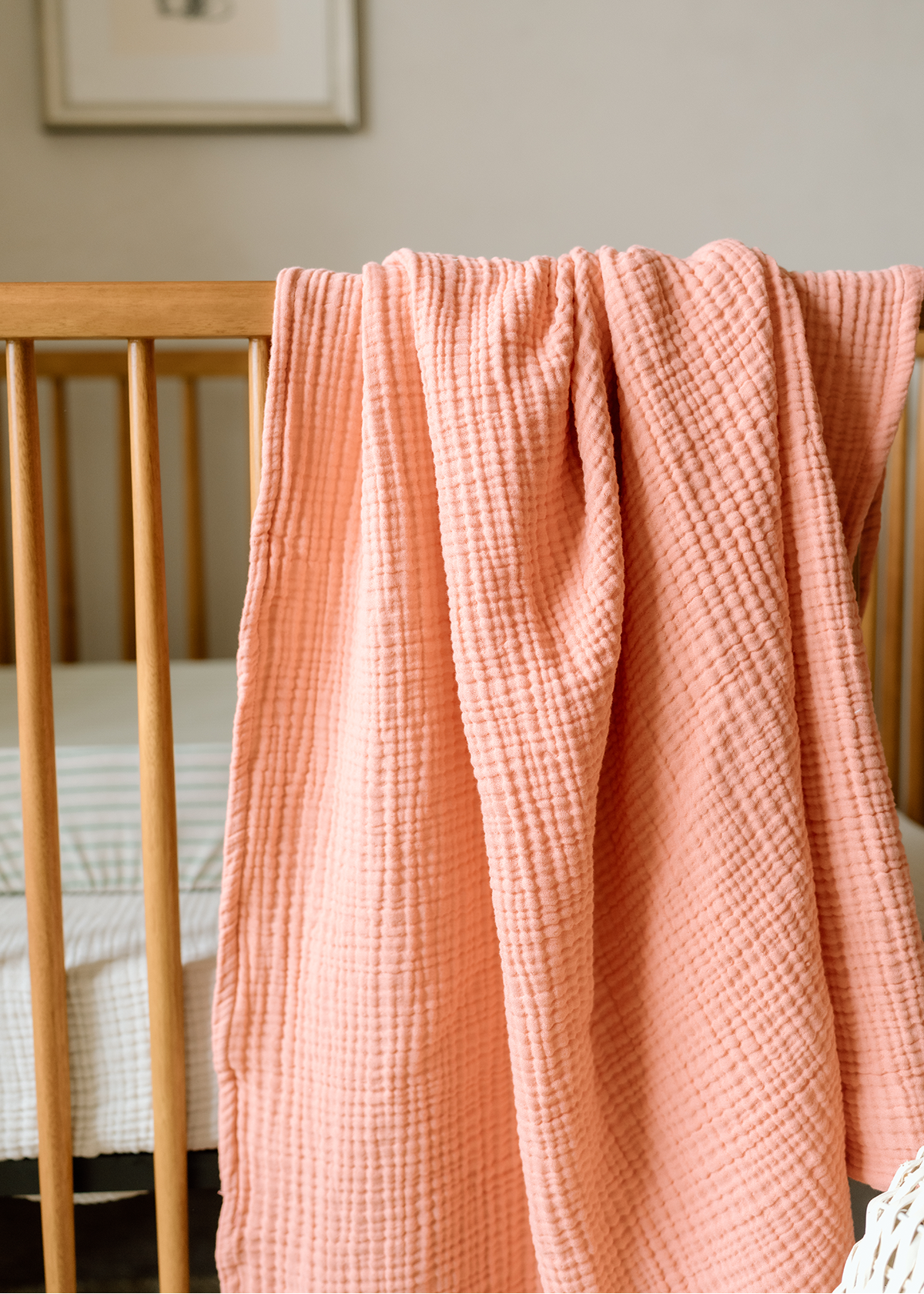 Eggshell Crème & Rosette Pink - Premium Muslin Swaddle Blanket Set