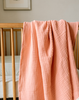 'Eggshell' Creme & 'Rosette' Pink - Premium Muslin Swaddle Blanket Set