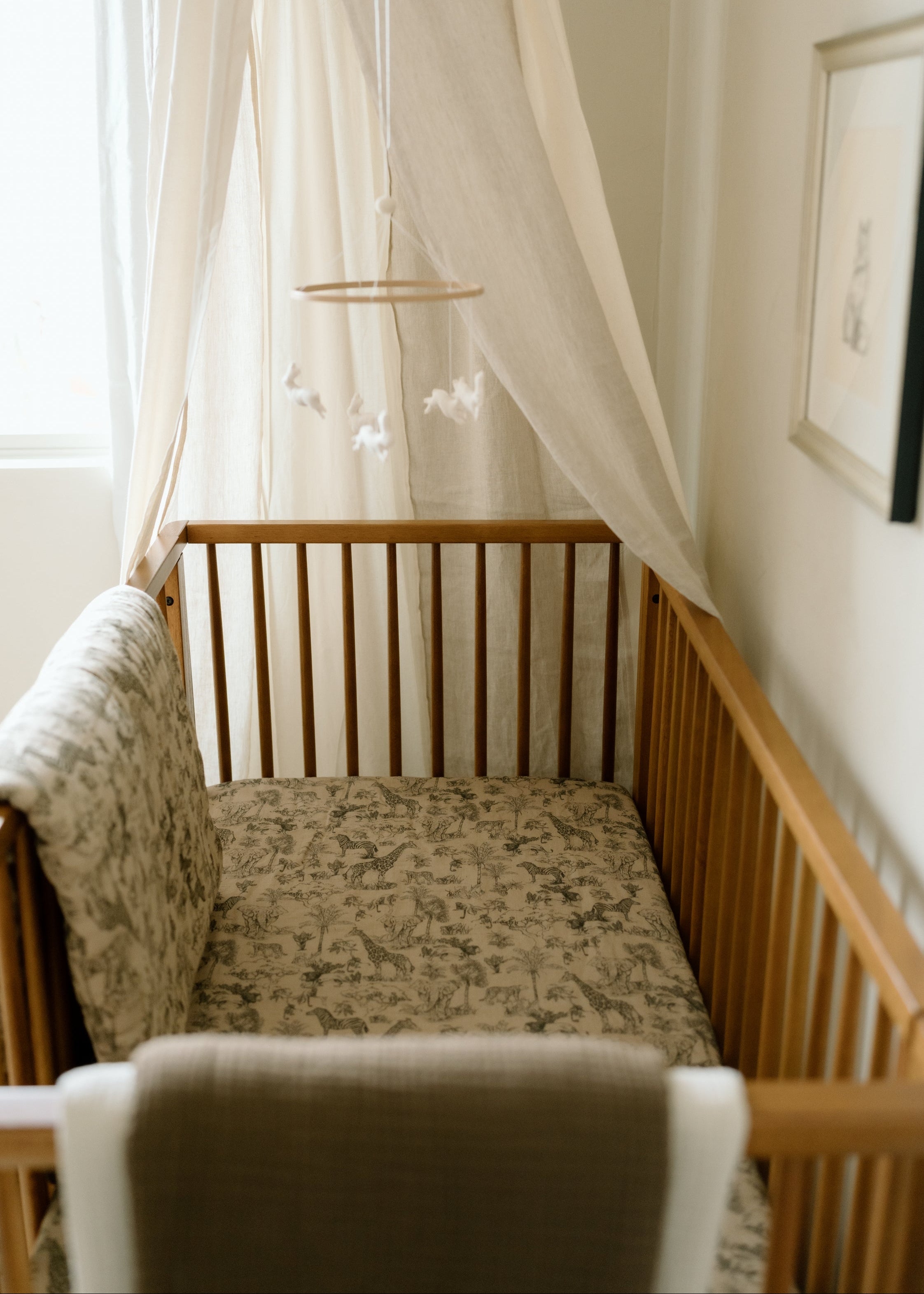 Vintage Safari Nursery - Premium Muslin Crib Quilt & Sham Set