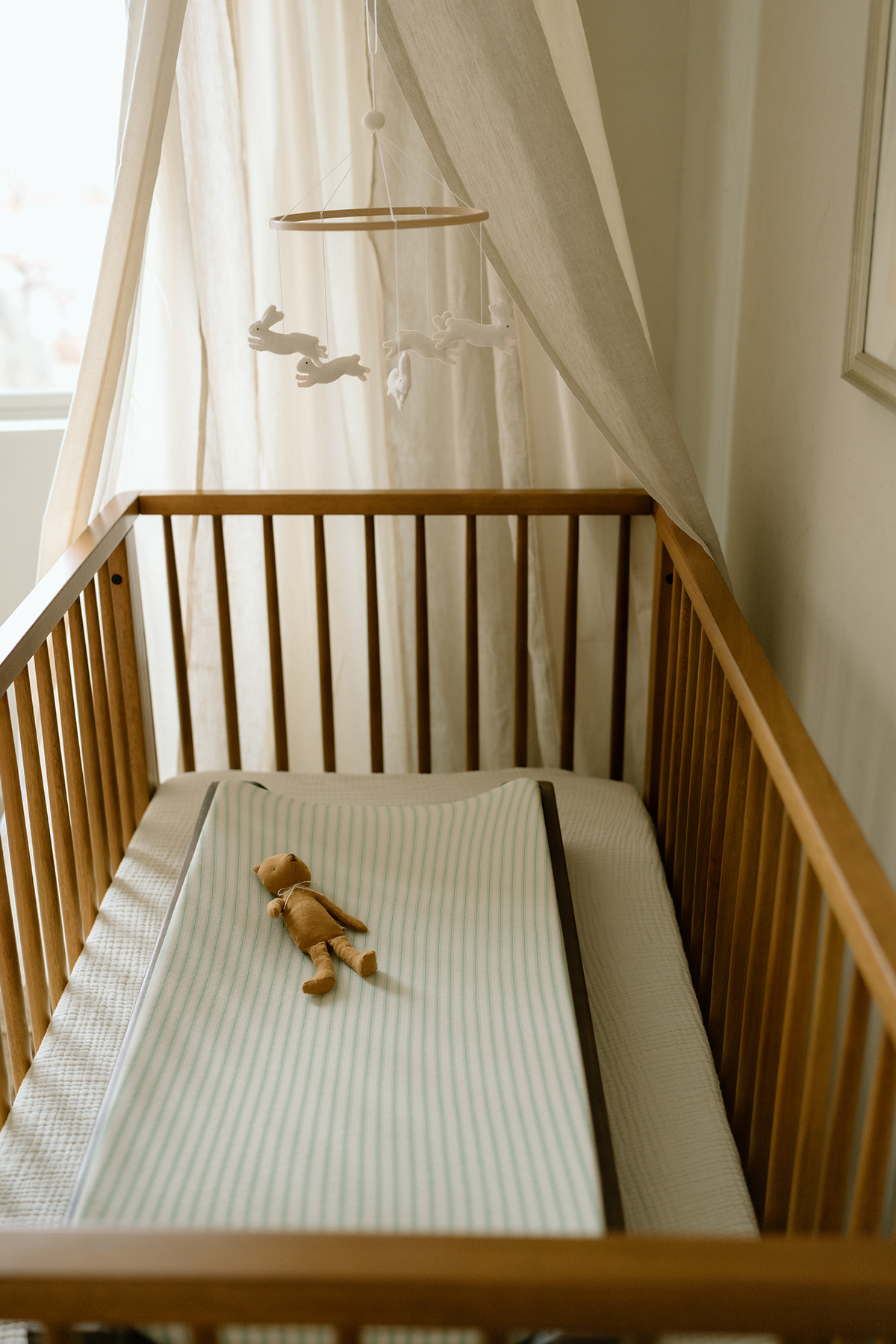 'Sea Moss' Sage Green Stripe - Changing Pad Cover