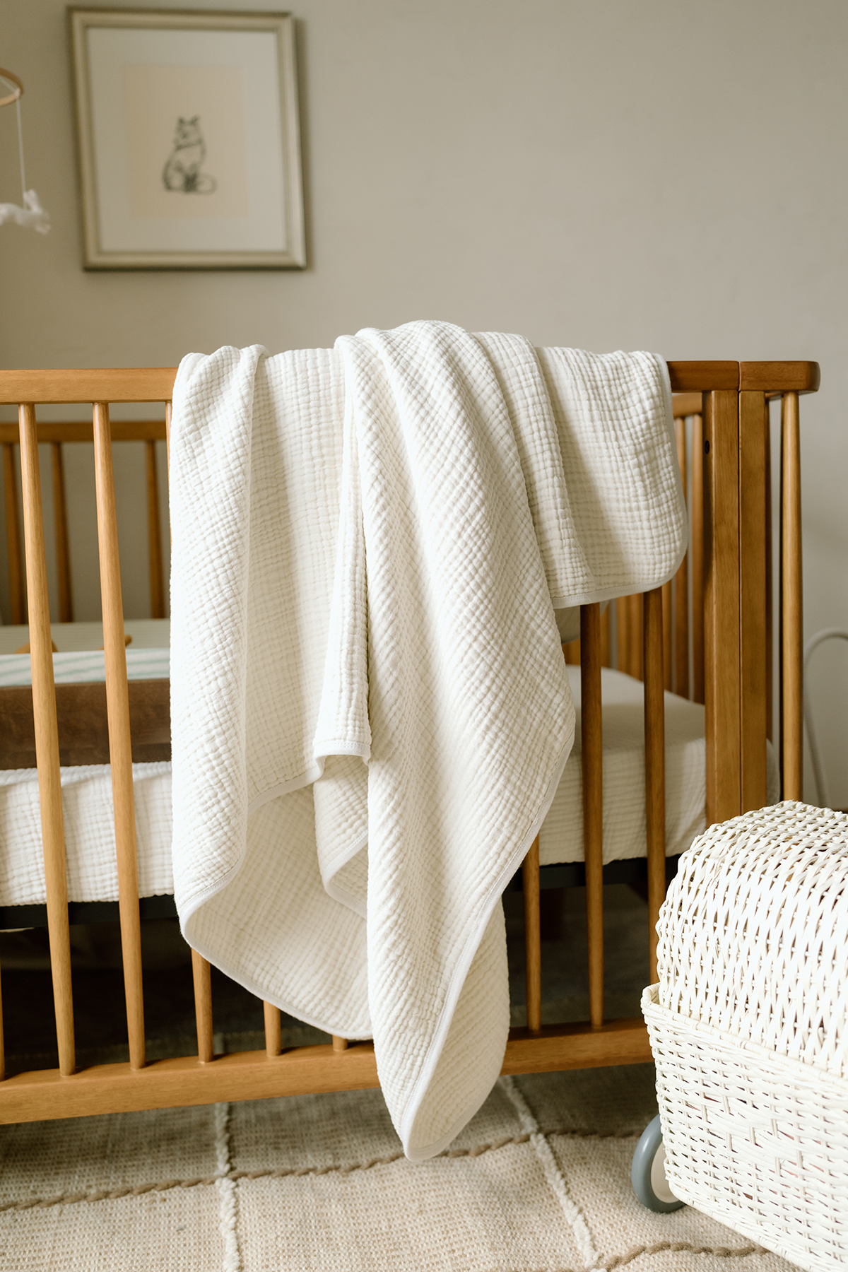 'Eggshell' Creme & 'Rosette' Pink - Premium Muslin Swaddle Blanket Set