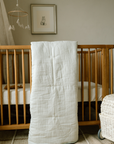 'Sea Moss' Sage Green Stripe - Premium Muslin Crib Quilt & Sham