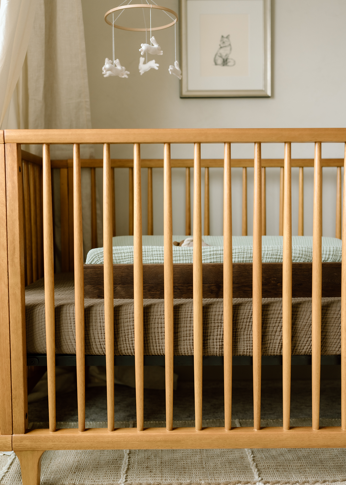 Sea Moss Sage Green - Premium Muslin Convertible Bassinet Sheet & Changing Pad Cover
