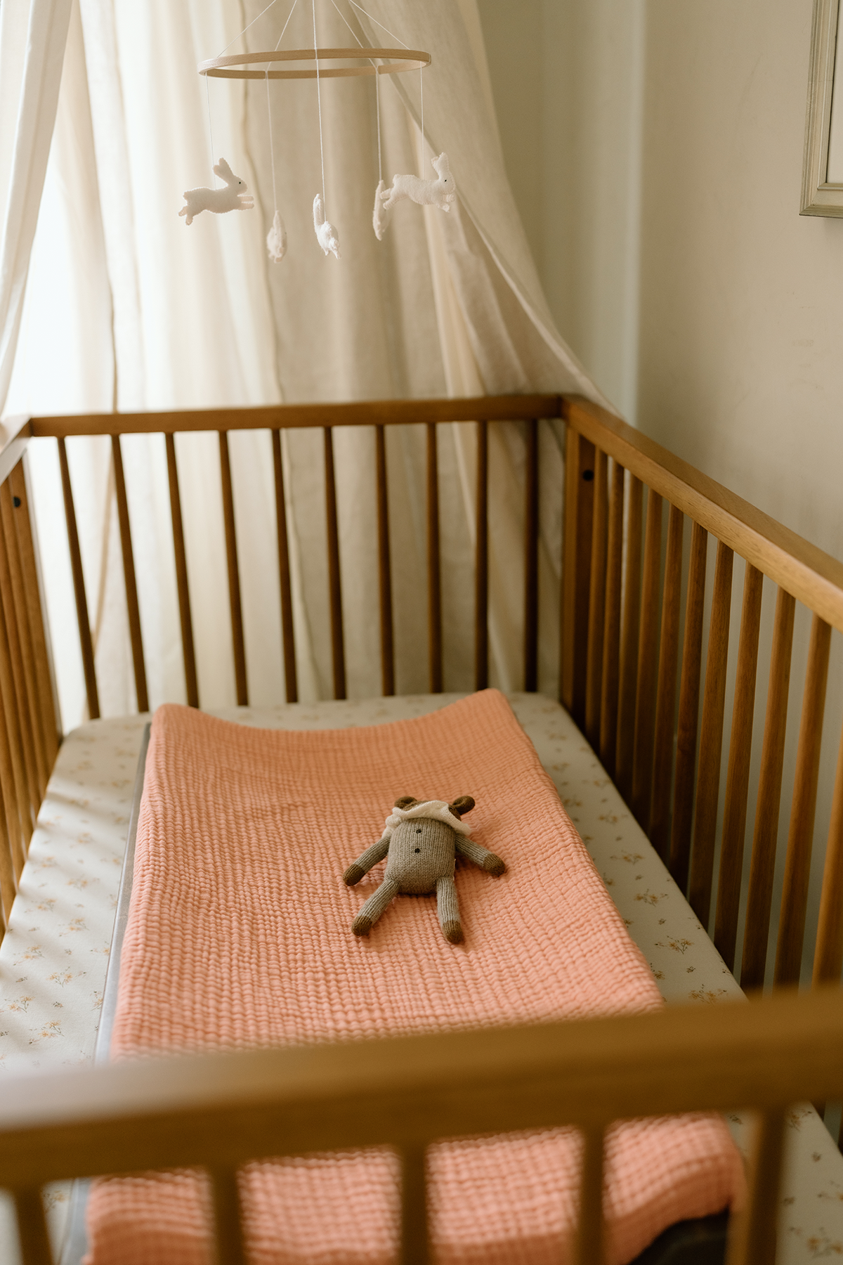 'Rosette' Pink - Premium Muslin Changing Pad Cover