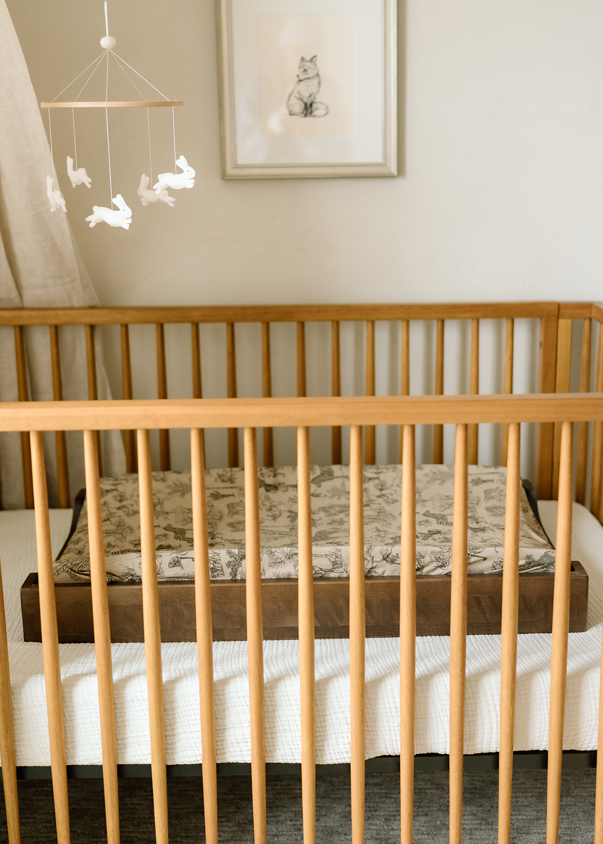 Vintage Safari Nursery - Convertible Bassinet Sheet & Changing Pad Cover