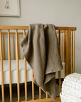 'Bark' Brown & 'Sea Moss' Sage Green - Premium Muslin Swaddle Blanket Set