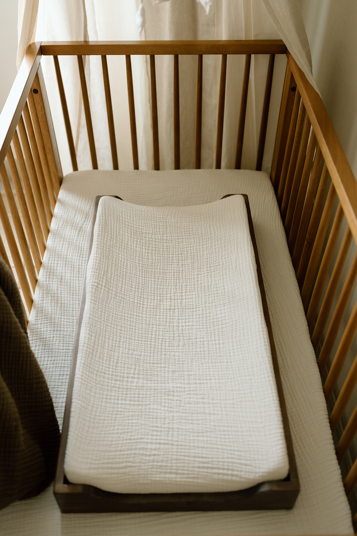'Eggshell' Creme - Premium Muslin Changing Pad Cover