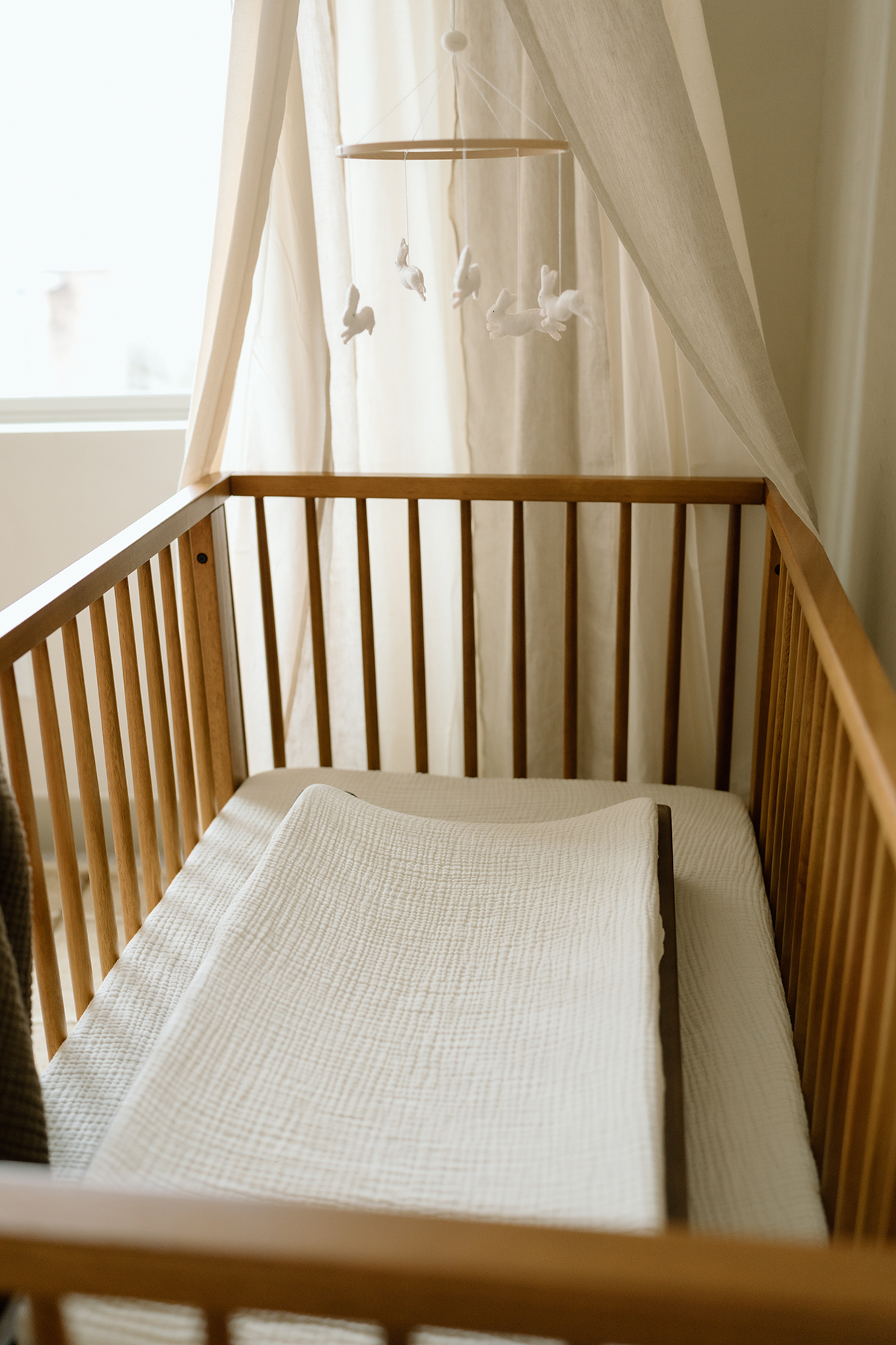 'Eggshell' Creme - Premium Muslin Changing Pad Cover