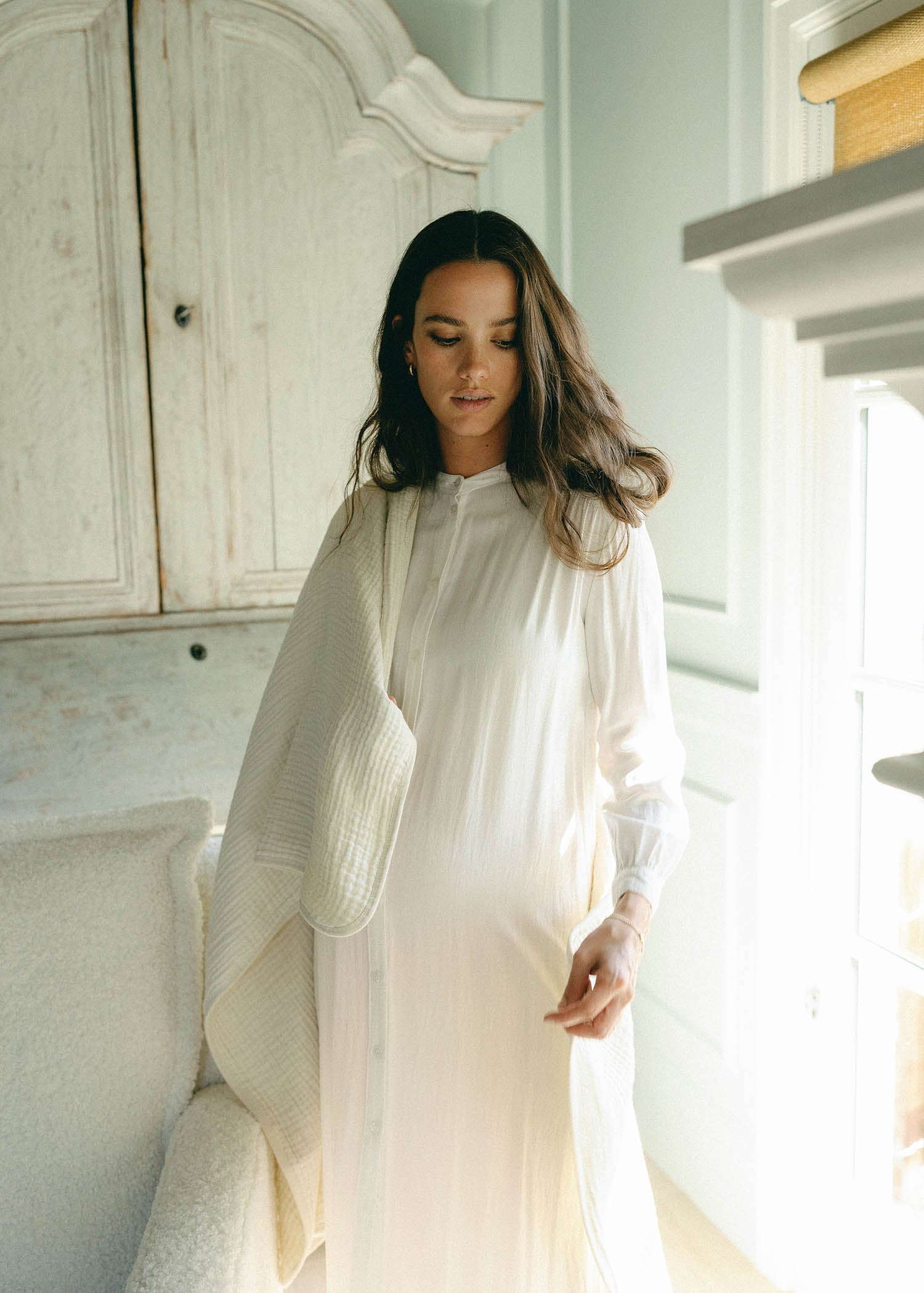 'Eggshell' Creme - Premium Muslin Blanket