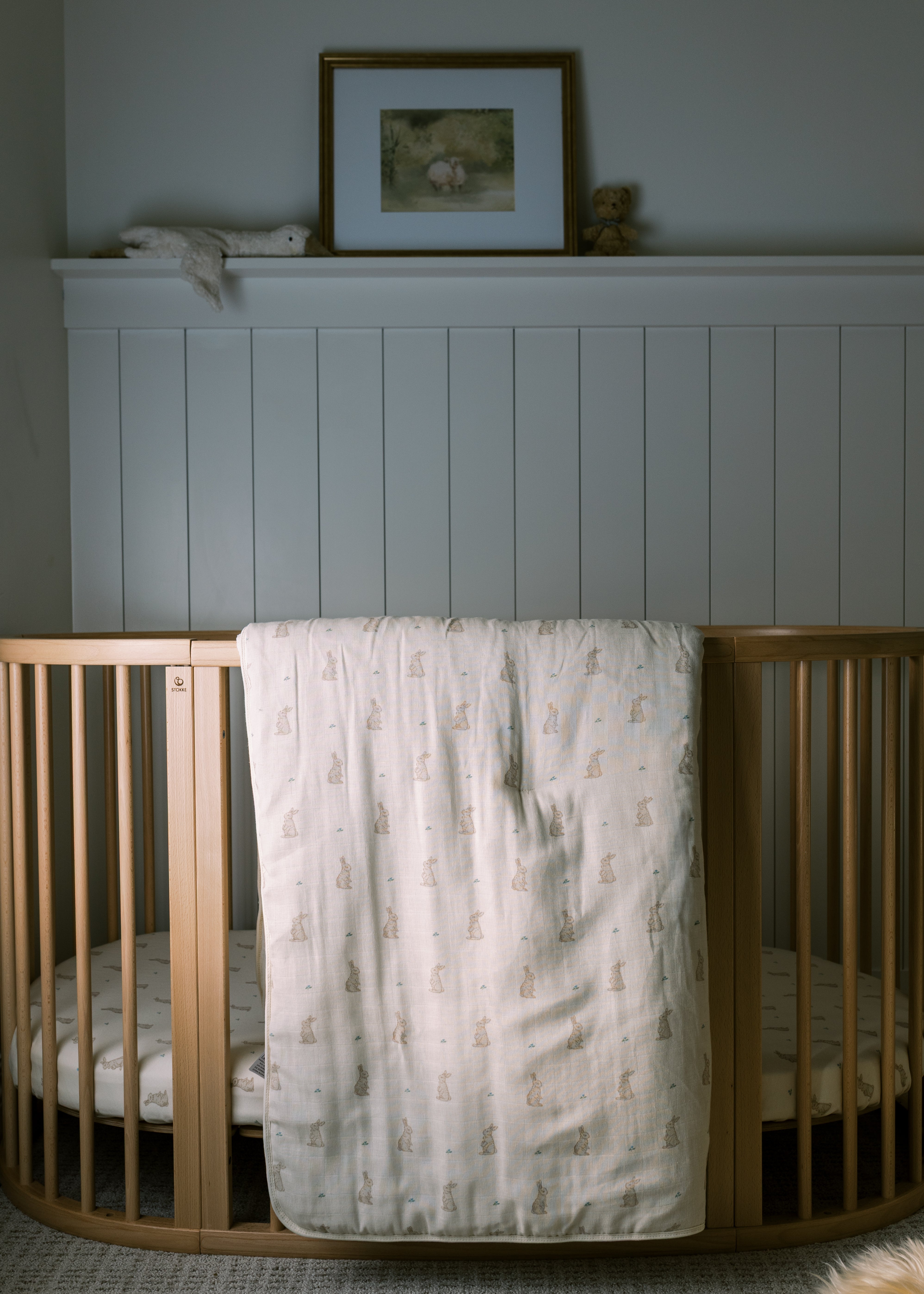 Bunny - Premium Muslin Crib Quilt & 2 Sham Set - IMPERFECT