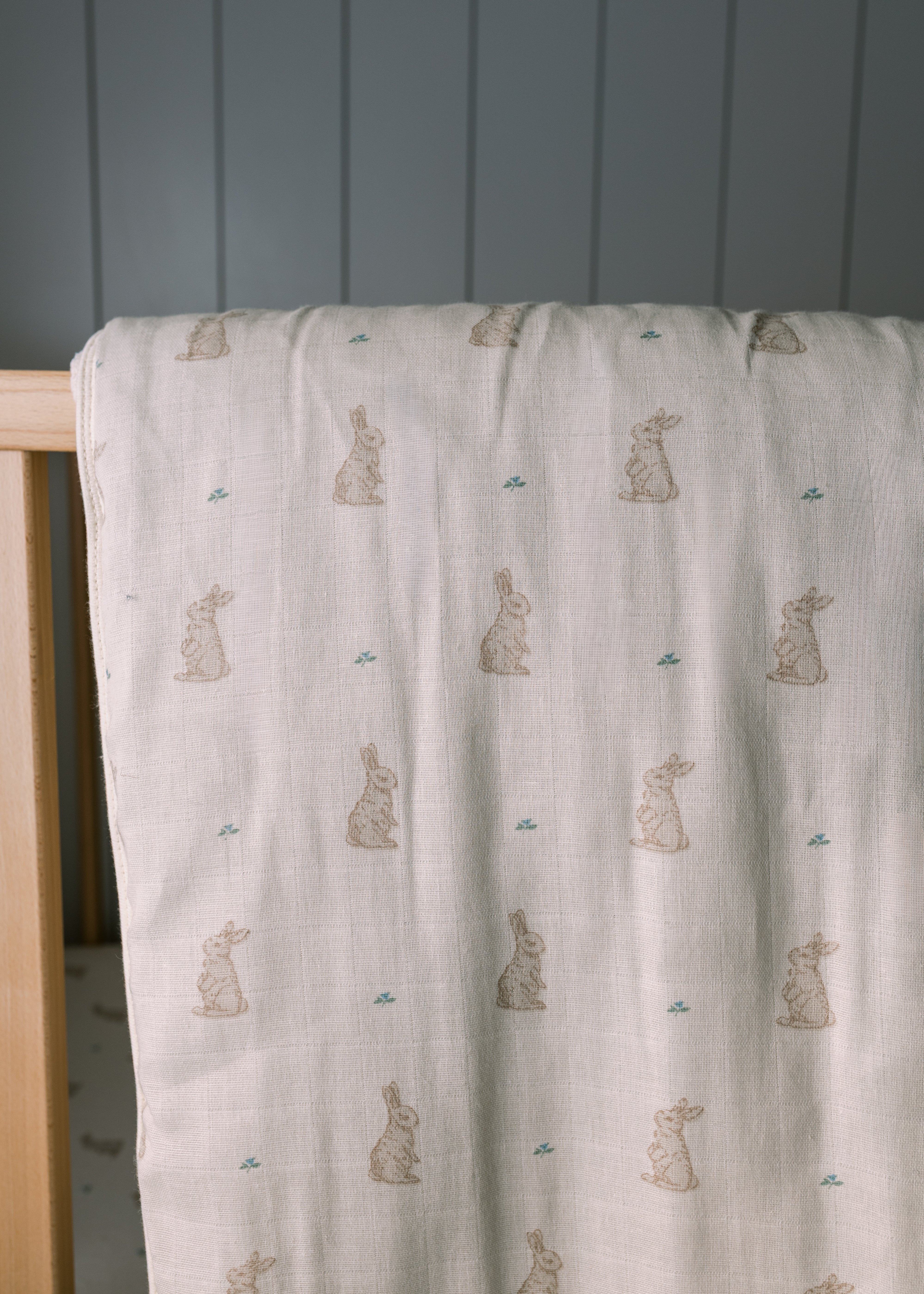 Bunny - Premium Muslin Crib Quilt & 2 Sham Set - IMPERFECT