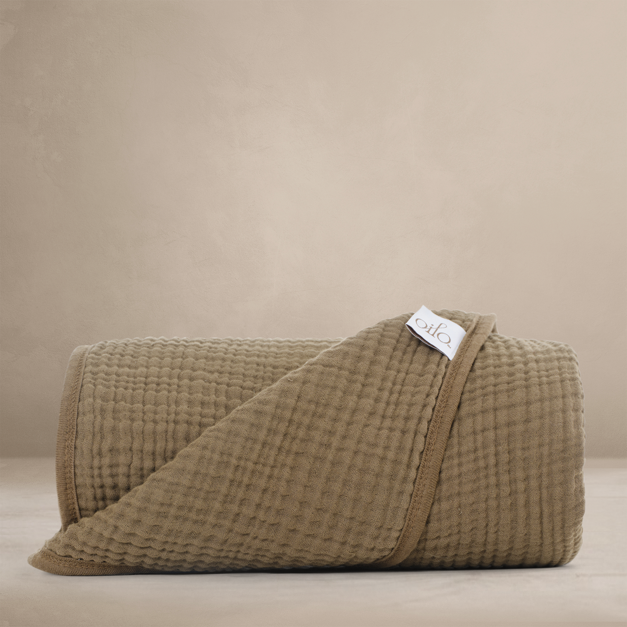 &#39;Bark&#39; Brown - Premium Muslin Blanket