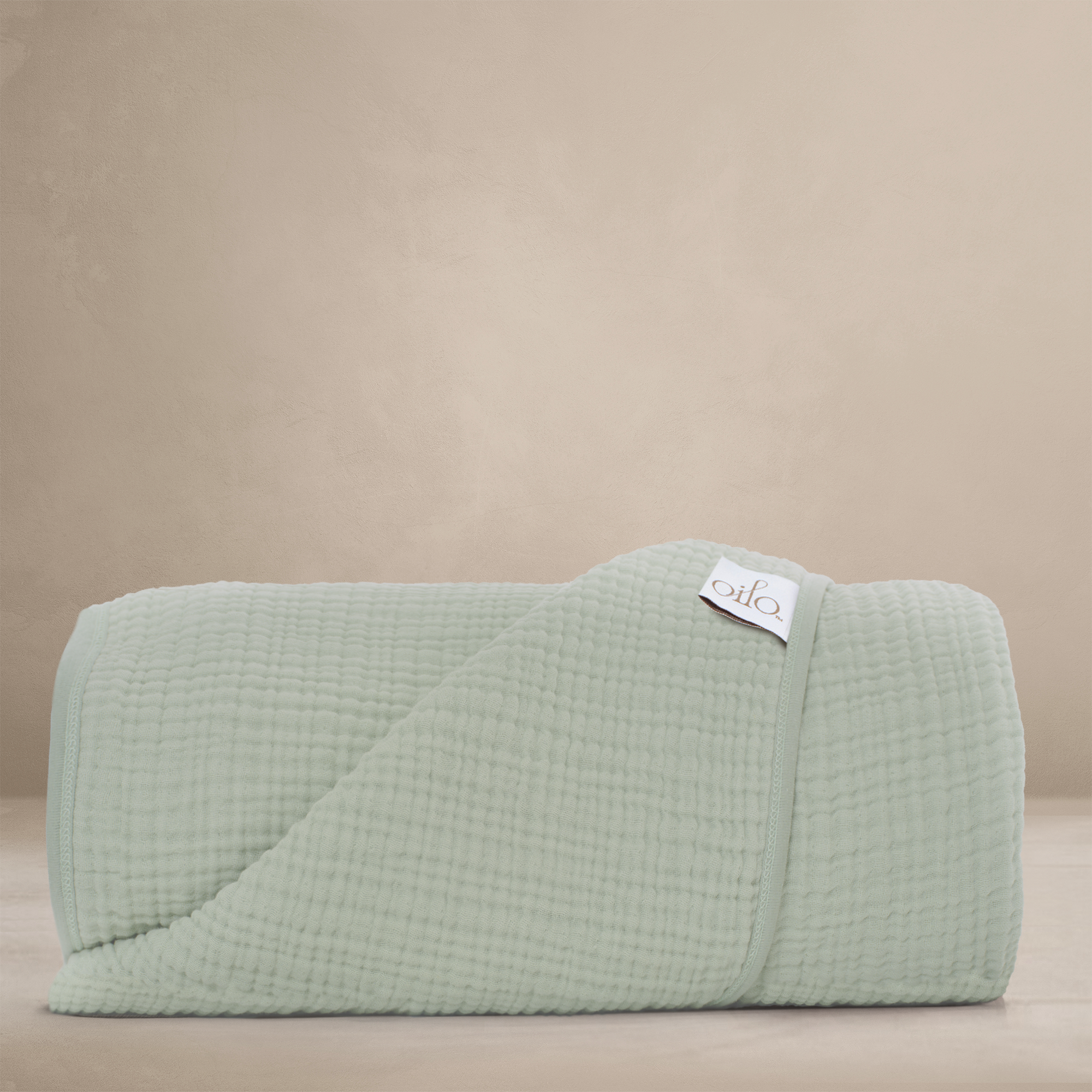 &#39;Sea Moss&#39; Sage Green - Premium Muslin Blanket