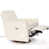 DREW – Gliding Swivel Nursery Recliner - High Performance Tweed Snow Bouclé