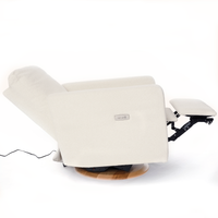 DREW – Gliding Swivel Nursery Recliner - High Performance Tweed Snow Bouclé