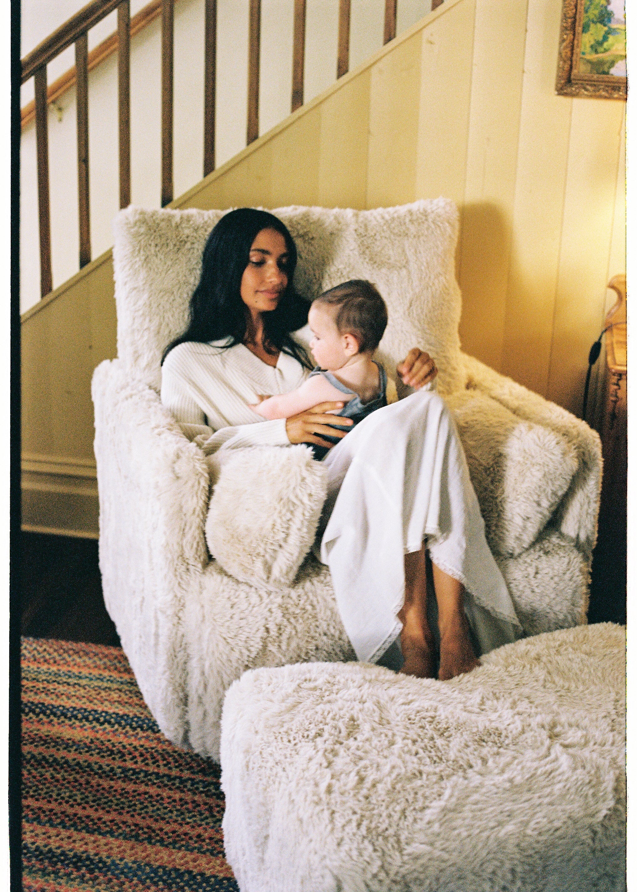 Ollie: a Chair and a Half - Swivel Nursery Glider with Back Recline Feature - Aussie Faux Hide
