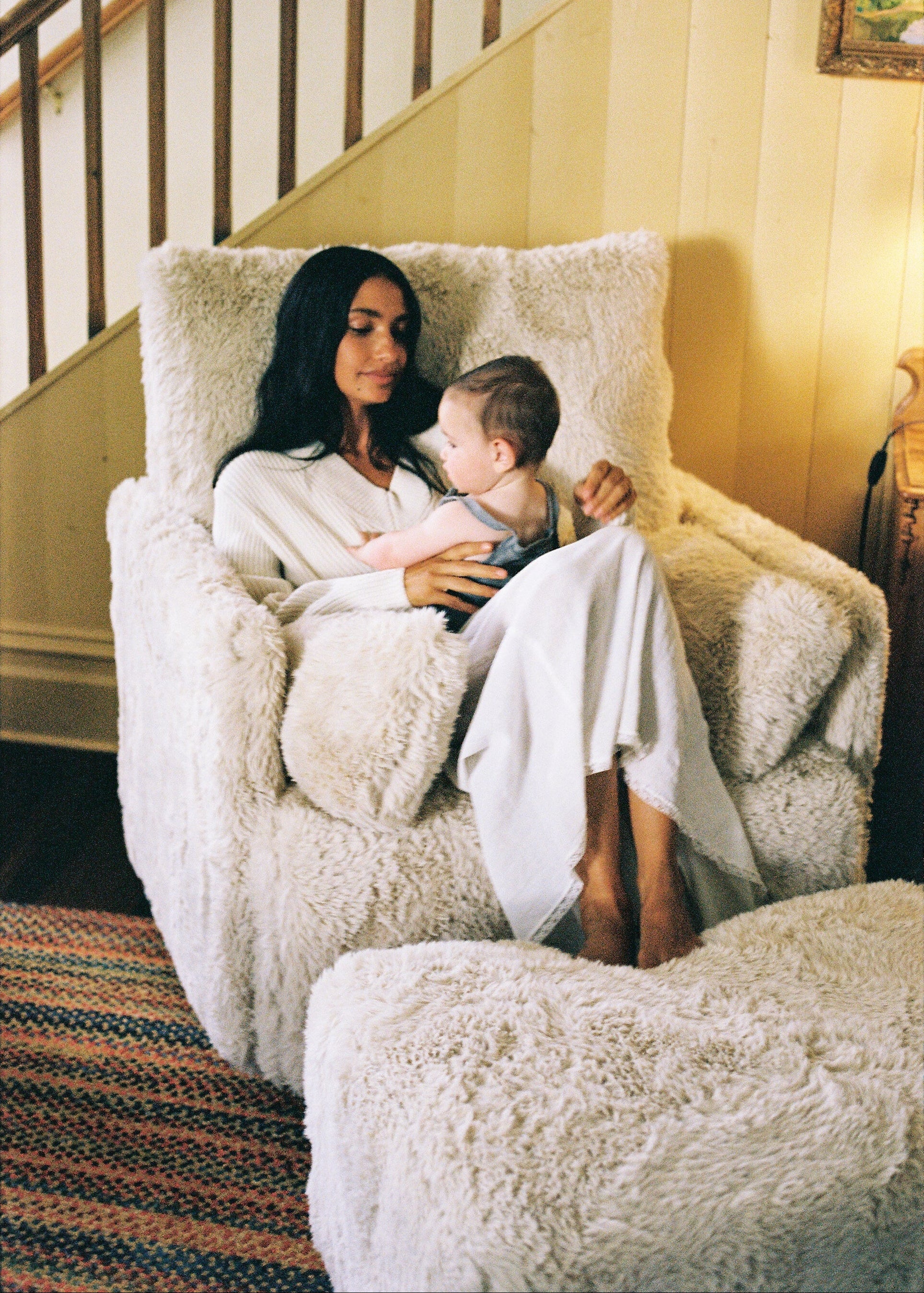Ollie: a Chair and a Half - Swivel Nursery Glider with Back Recline Feature - Aussie Faux Hide
