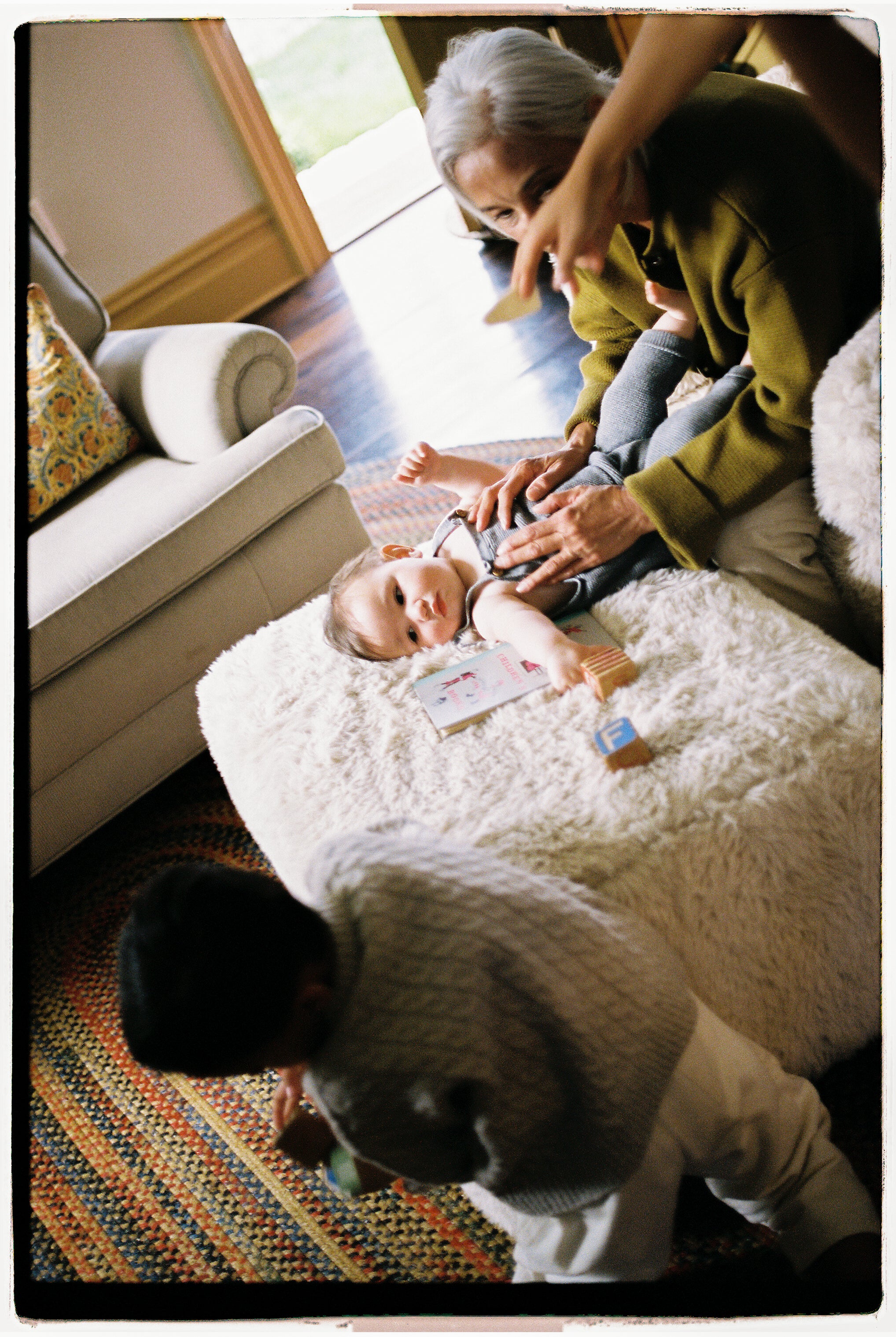 Ollie Ottoman: a Chair and a Half - Stationary Rectangle Ottoman With Wood Legs