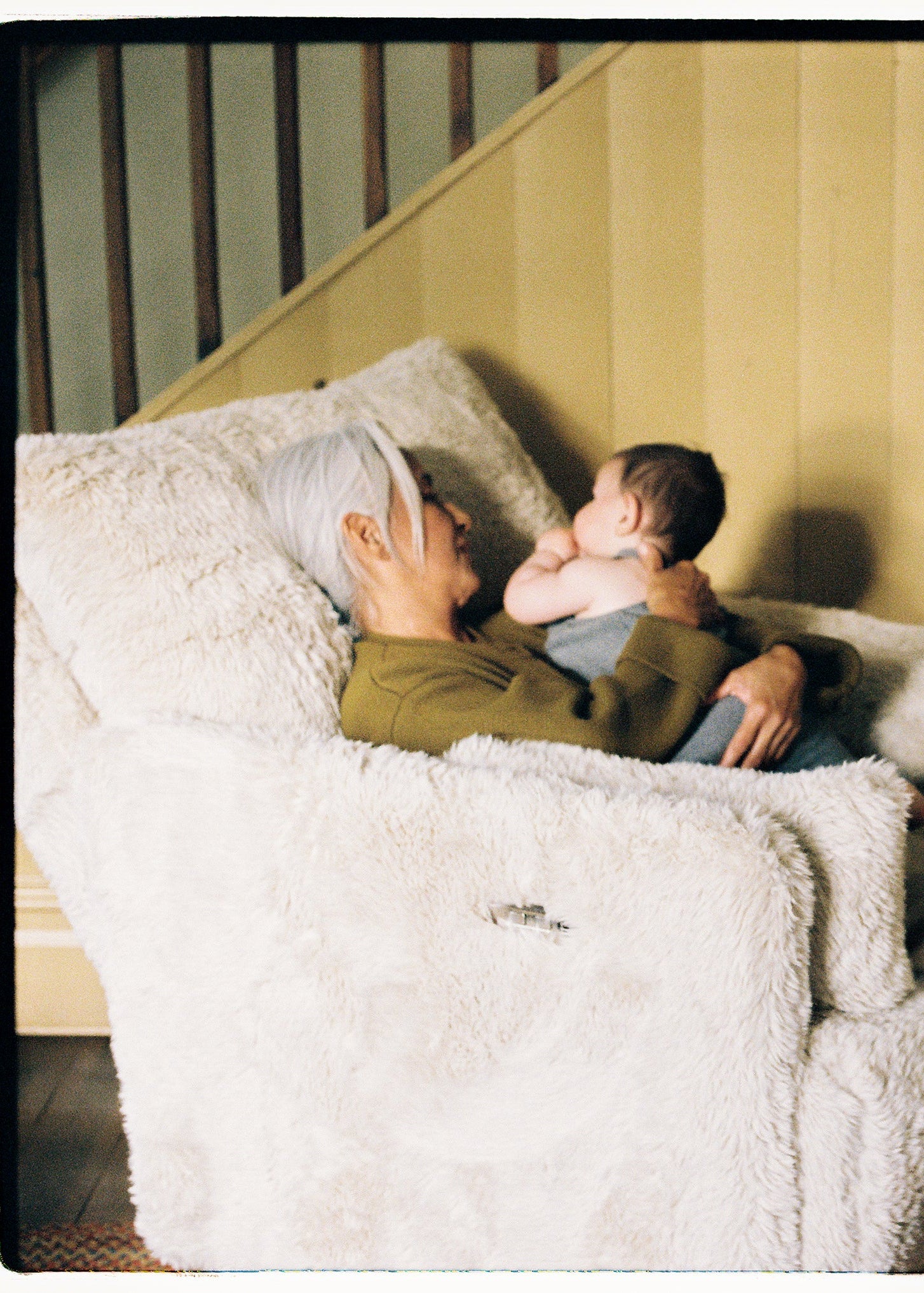 Ollie: a Chair and a Half - Swivel Nursery Glider with Back Recline Feature - Aussie Faux Hide