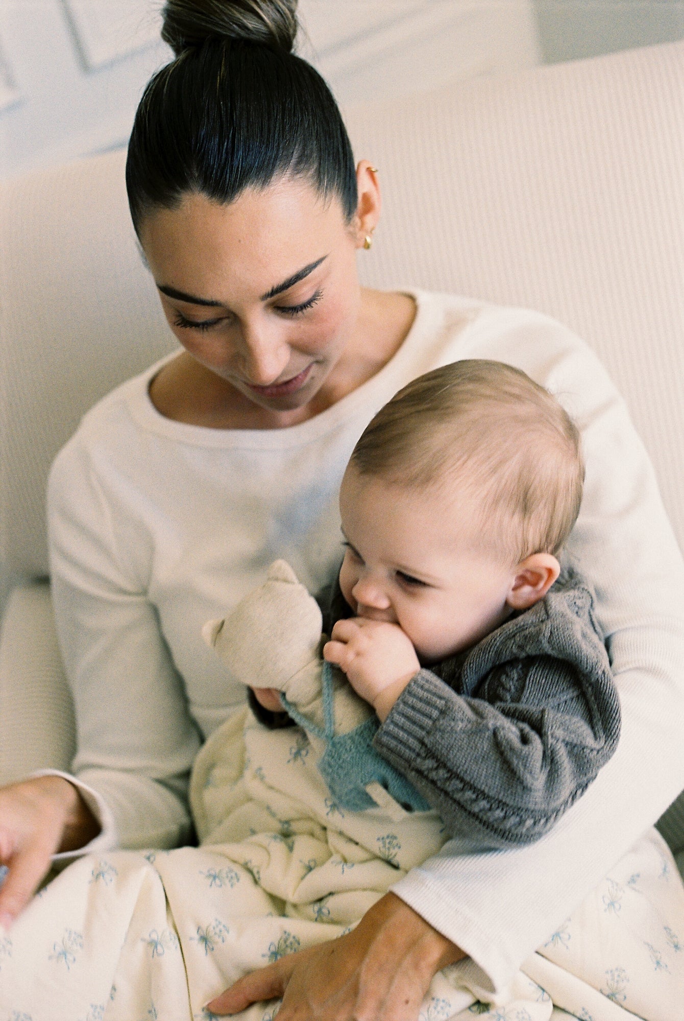 Bunny & Lily of the Valley - Jersey Swaddle Blanket Set