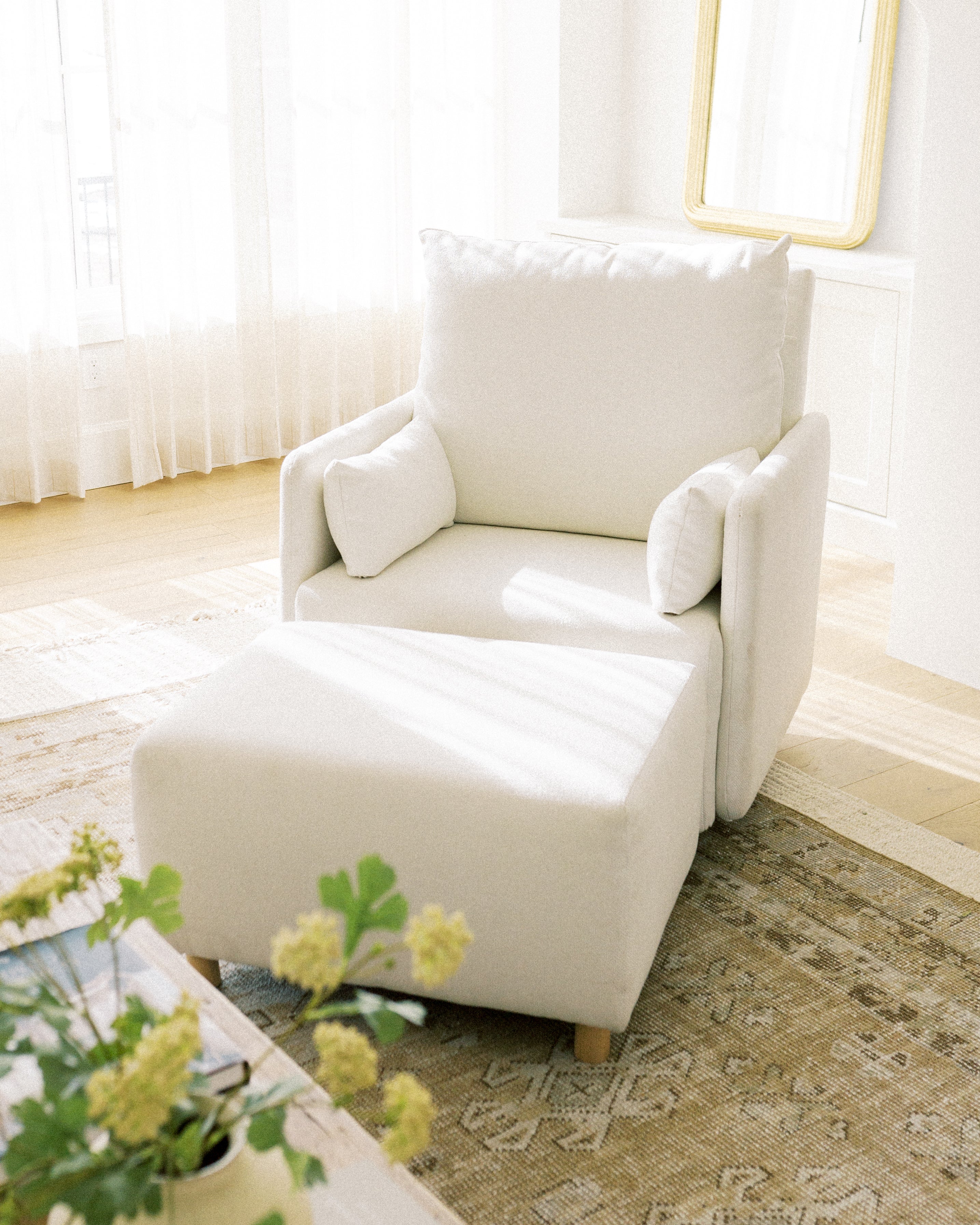 Ollie: a Chair and a Half - Swivel Nursery Glider with Back Recline Feature