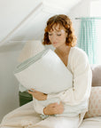 'Sea Moss' Sage Green Stripe - Premium Muslin Crib Quilt & Sham
