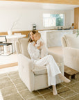 Drew – Gliding Swivel Nursery Recliner - Sheepskin Linen