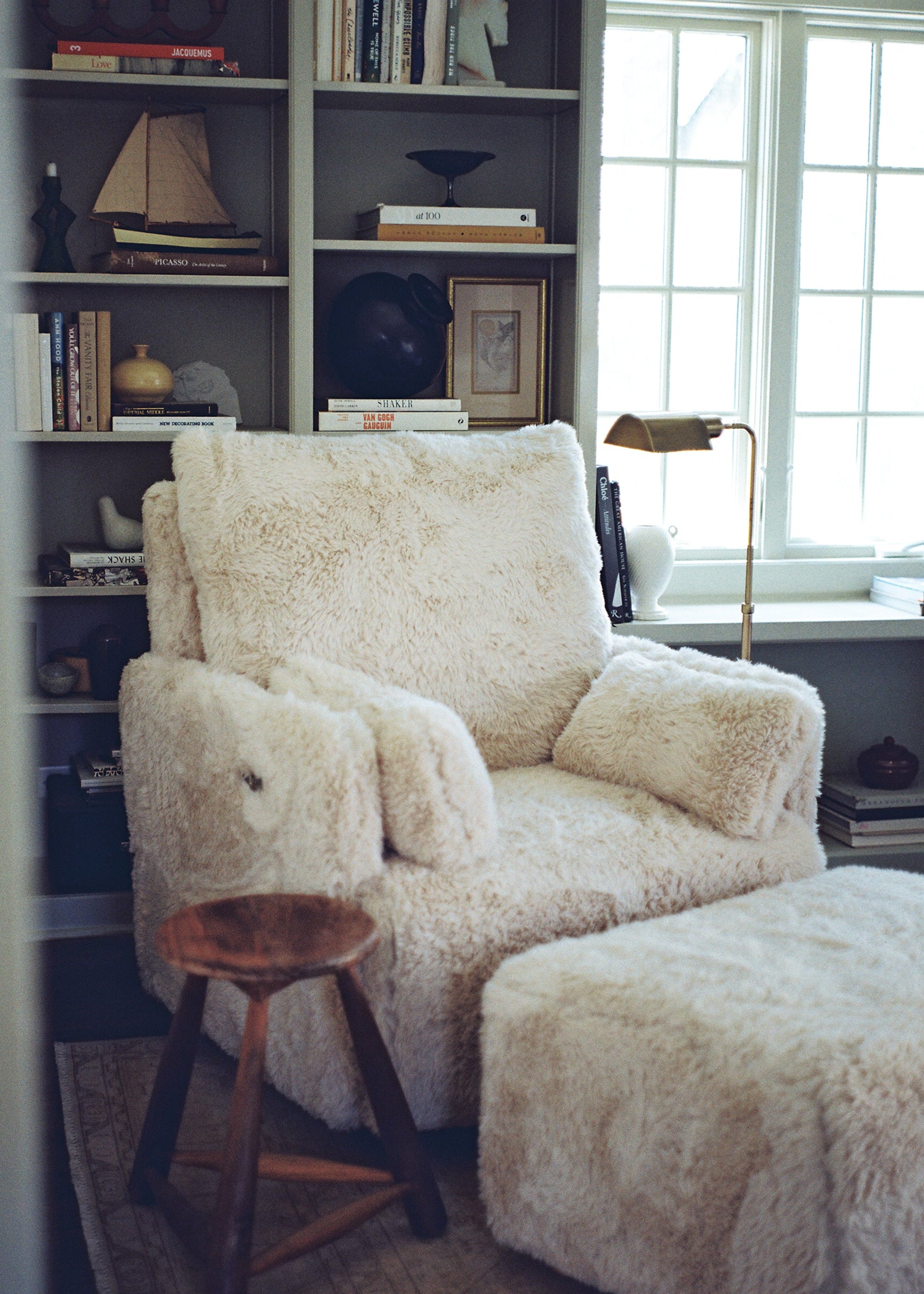 Ollie Ottoman: a Chair and a Half - Stationary Rectangle Ottoman With Wood Legs